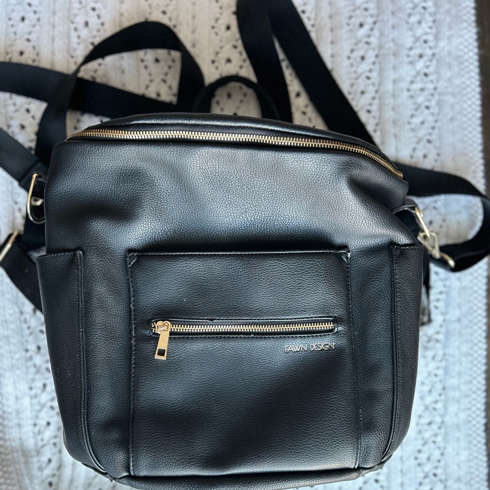 Fawn Design: The Original - Black - Diaper Bag - Vegan Leather